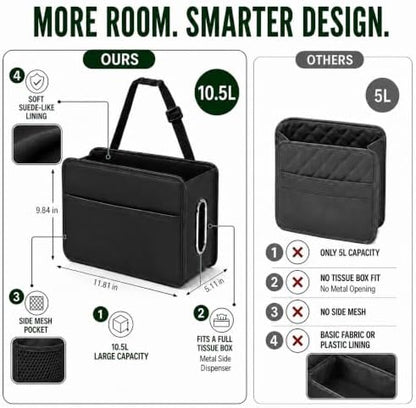 Noaman Car Seat Organizer Backseat Hanging Trash Can or Car Tissue Holder - Image 4