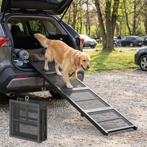 HOOBRO 70.8" Folding Dog Ramp for Car, 4-Fold Pet Ramp for Car SUV Couch by HOOBRO