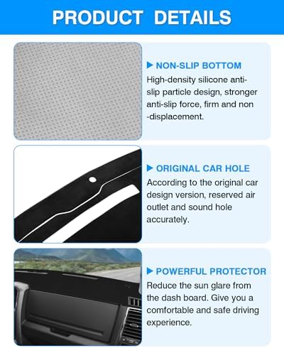 Autorder Dashboard Cover Mat for 2009 2010-2018 Dodge Ram 1500 2500 3500 - Image 6