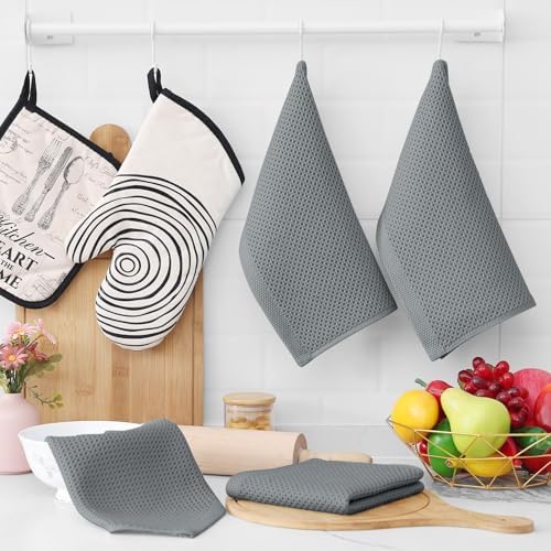 Homaxy 100% Cotton Waffle Weave Kitchen Dish Cloths 18-Pack - Image 6