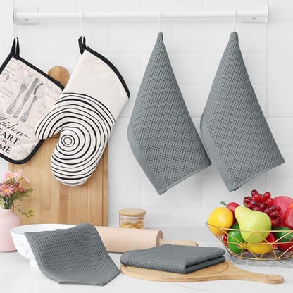 Homaxy 100% Cotton Waffle Weave Kitchen Dish Cloths 18-Pack - Image 6