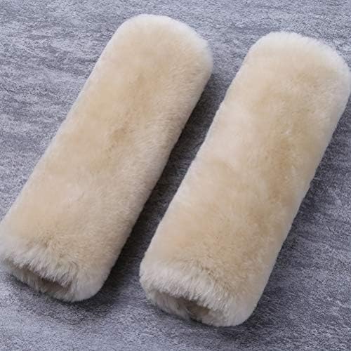 OGLAND 2 Pack Sheepskin Car Seat Belt Cover Pads | Wool Seatbelt Cushions - Image 2