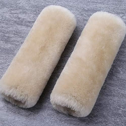 OGLAND 2 Pack Sheepskin Car Seat Belt Cover Pads | Wool Seatbelt Cushions - Image 2