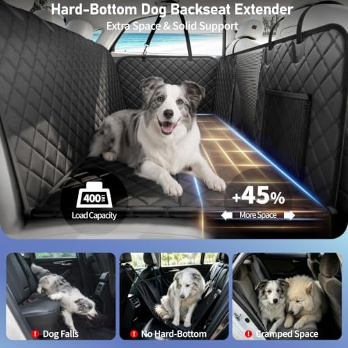 Dog Car Seat Cover for Back Seat, Hard Bottom Dog Hammock - Image 2
