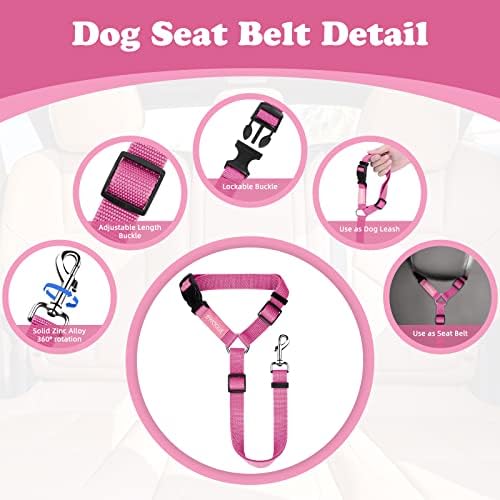 BWOGUE Dog Seat Belt for Car, Headrest Restraint Lead, Non-Elastic - Image 3