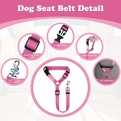 BWOGUE Dog Seat Belt for Car, Headrest Restraint Lead, Non-Elastic - Image 3