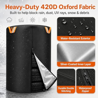 Tire Storage Cover for 4 Tires, Fits 32.5 in, 33 x 47 in, 420D Oxford Pads - Image 4