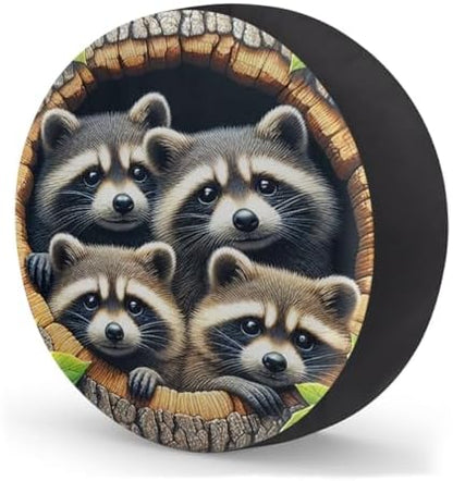 Raccoon Spare Tire Cover 14in Spare Wheel Covers Tire Storage Cover - Image 2