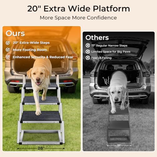 URPOWER Dog Stairs for Large Dogs Extra Wide 20" Dog Steps for Truck Ramp - Image 5