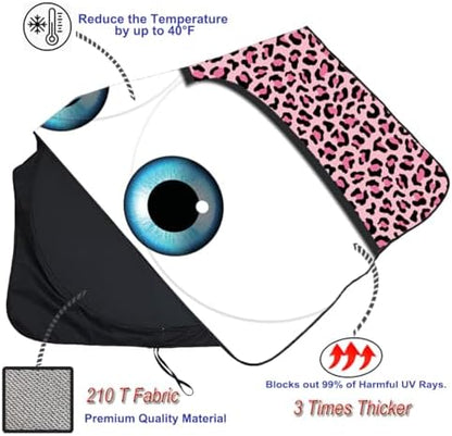 Gven Windshield Sun Shade Car Sun Shade 2025 Pink Car Accessories - Image 6