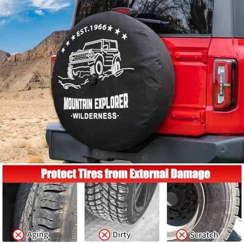 32 Inches Spare Tire Covers for Ford Bronco Base, Big Bend, Outer Banks 2/4 - Image 4