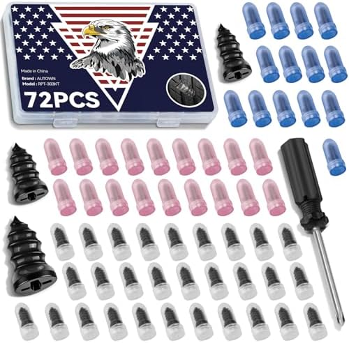 AUTOWN 72PCS Tire Repair Rubber Nail Kit by Autown