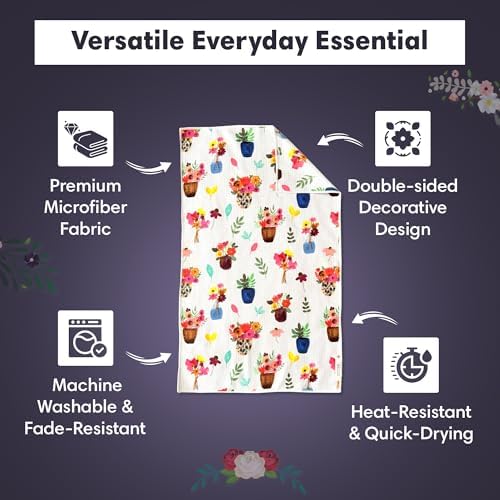 Microfiber Hand Towel & Washcloth Set, Double-Sided Waffle Weave Set of Two - Image 6