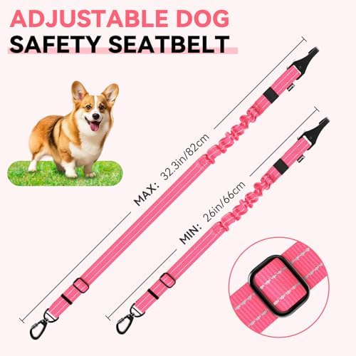 Pawaboo 2Pack Dog Car Seatbelt, 3-in-1 Dog Tether - Image 6