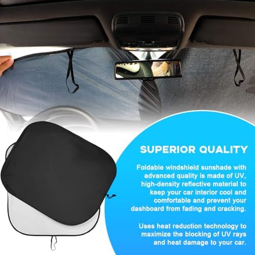Ziciner 2 PCS Car Windshield Sun Shade, Auto Sun Heat and UV Rays Blocker - Image 3