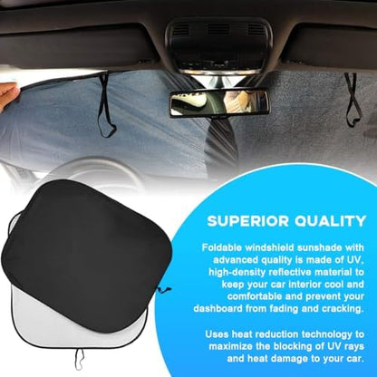 Ziciner 2 PCS Car Windshield Sun Shade, Auto Sun Heat and UV Rays Blocker - Image 3