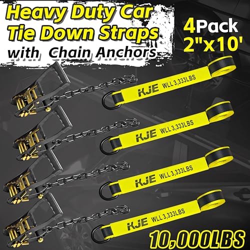 KJE 4 Pack Reflective Car Tie Down Straps - Image 3