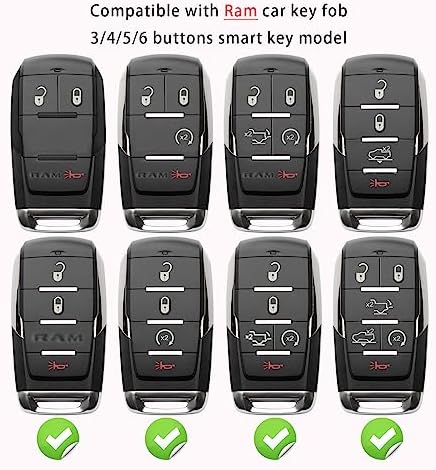 Compatible with Dodge Ram Key Fob Cover 1500 2500 3500 Red Car Accessories - Image 3