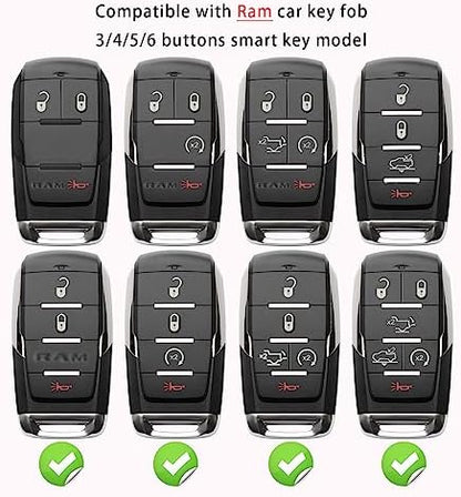 Compatible with Dodge Ram Key Fob Cover 1500 2500 3500 Red Car Accessories - Image 3