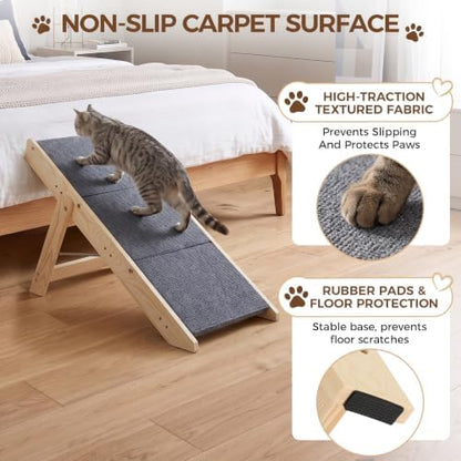 ZENY Dog Stairs for Bed, Couch & Car, Convertible 2‑in‑1 Pet Ramp, Foldable - Image 5