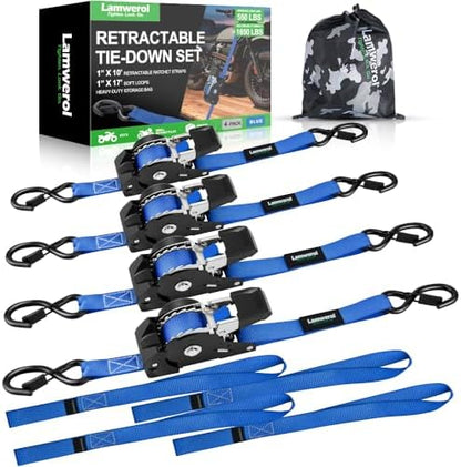 Retractable Ratchet Straps 1in x 10ft by Unknown