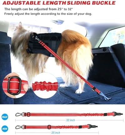 AUBELL Dog Seat Belt for Car, 2 Pack Set 3-in-1 Dog Car Harness - Image 6
