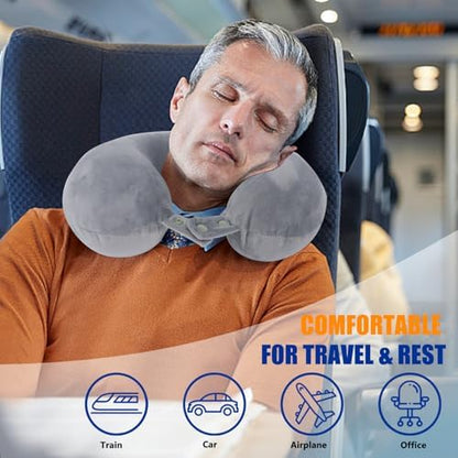 SAIREIDER Travel Pillows for Sleeping Airplane 100% Pure Memory Foam Neck - Image 2