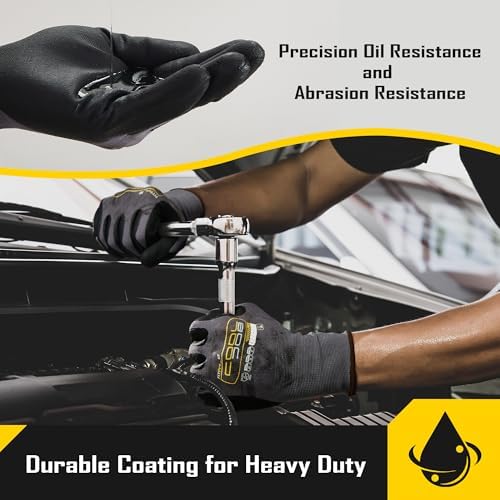 COOLJOB 12 Pairs Safety Work Gloves, Microfoam Nitrile Rubber Coated - Image 3