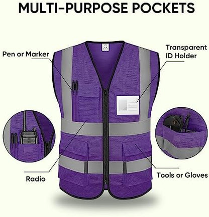TICONN High Visibility Reflective Safety Vest - Image 4