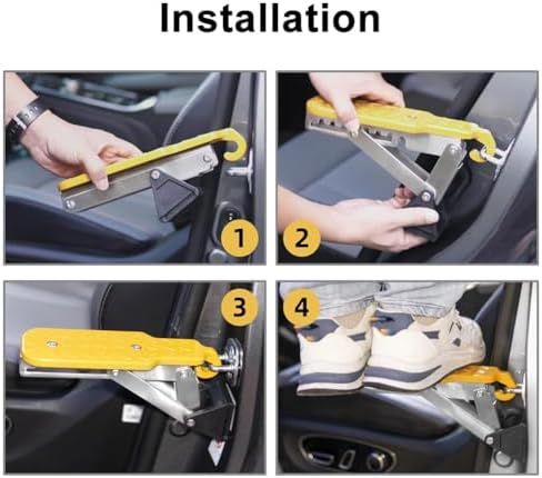 FSFY Feet Stand Pedal Foldable Roof Rack Car Door Step 1 Set Aluminium Alloy + - Image 5