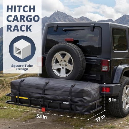 Forluck 53" x 19" x 5" Hitch Mount Cargo Carrier, 500 lbs Capacity Heavy Duty - Image 2