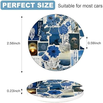 Ceramic Car Cup Holder Coasters Set of 2, 2.56 in Puzzle - Image 2