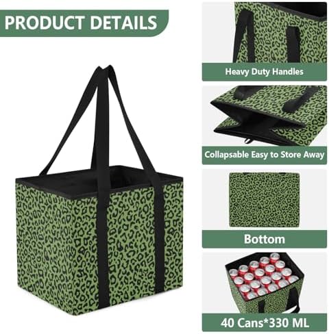 ALAZA Green Leopard Cheetah Car Trunk Organizer and Storage - Image 3