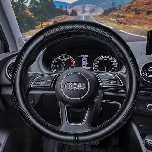 Haokay Heavy Duty Pure Cowhide Steering Wheel Cover, Genuine Leather Steering - Image 2