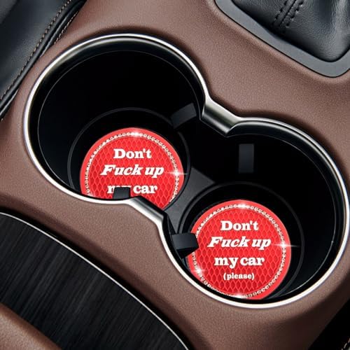 4 PCS Bling Car Cup Coaster, 2.75 Inch Anti-Slip Cup Holder Insert Coasters - Image 4