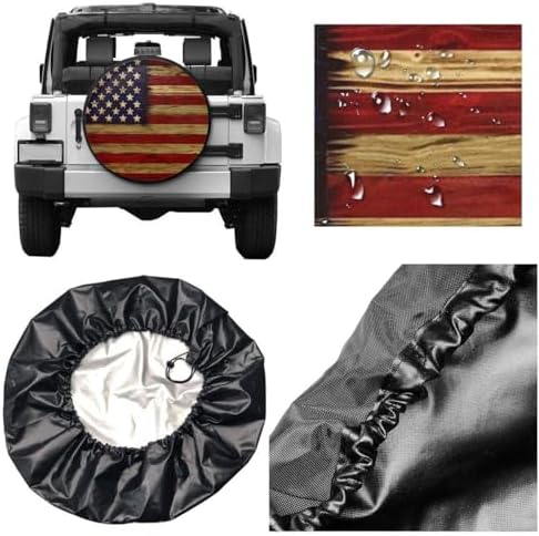 Tire Cover American Flag Portable Universal Spare Wheel Tire Cover - Image 5