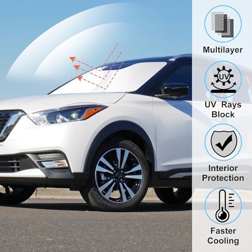 Windshield Sun Shade for 2018-2024 Nissan Kicks Accessories - Image 2