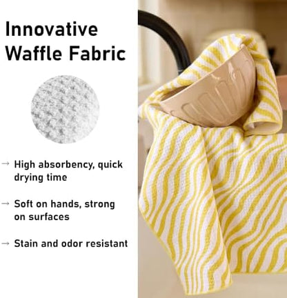 Kitchen Towels Set of 2, Double-Sided 16x28 Microfiber Waffle Weave Dish Towels - Image 3