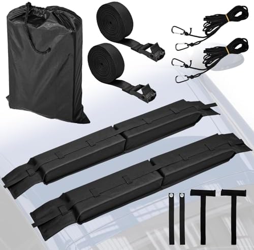 Soft Roof Rack Pads for Kayak Surfboard SUP Canoe, Universal Car Roof Rack by Socpuro