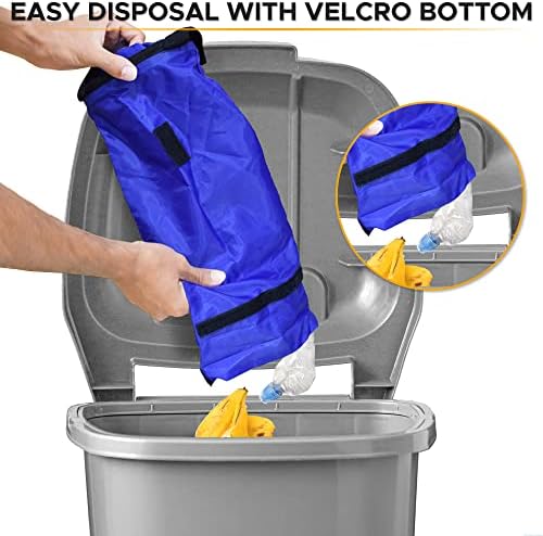 EcoNour 2 Pack Blue Car Trash Bag | Washable Back Seat Hanging Bag - Image 4