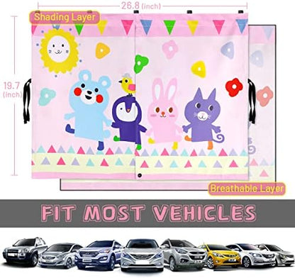 Car Window Shade for Baby, Cute Patterns Car Window Curtains for Sun Glare Block - Image 7