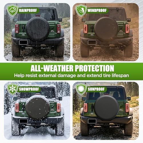 Spare Tire Cover for SUV Truck Camper Trailer RV Faux Leather 34-35 inch - Image 5