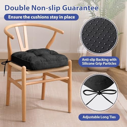 IASEAHK Memory Foam Dining Chair Cushions, 16.5"x16.5"x3.5" - Image 4