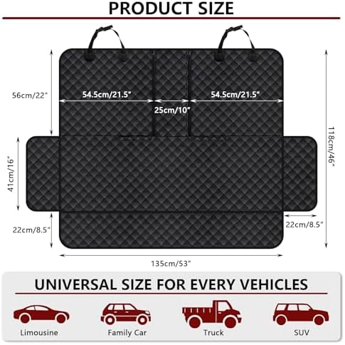 Dog Car Seat Cover for Back Seat, Waterproof Back Seat Cover for Dogs, - Image 2