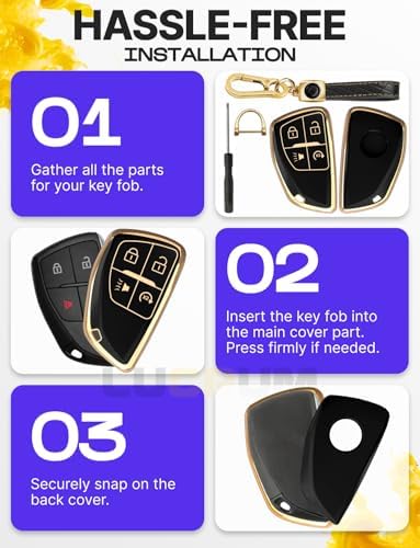 Lucrum Compatible with Chevy, Buick Key Fob Cover & Keychain - Image 6