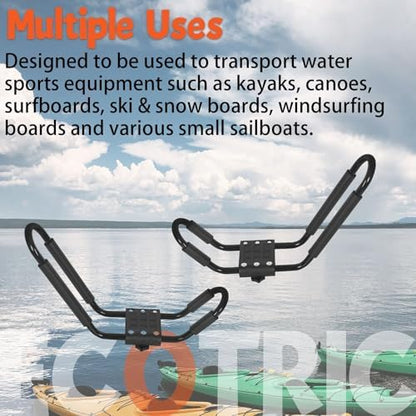 ECOTRIC Universal Kayak Roof Rack J-Bar Rack HD Kayak Carrier Holder Canoe - Image 3