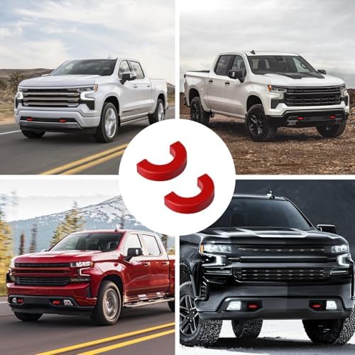 Tow Hook Covers for Silverado 1500/Sierra 1500 Red - Image 6