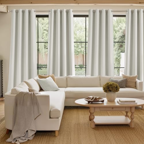 NICETOWN Short Faux Linen Natural Blackout Curtains 63 inches Long - Image 4