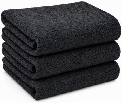 VIVOTE Black Tea Towels for Kitchen Microfibre Kitchen Dish Towel 40x56cm by VIVOTE