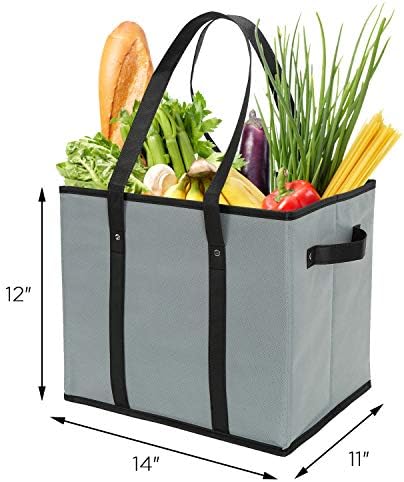 Foraineam Reusable Grocery Bags Set Durable Heavy Duty Tote Bag Collapsible - Image 2